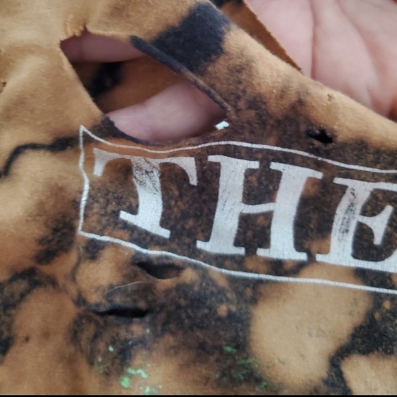 The Beatles Abbey Road distressed off shoulder brown tie Dyed tshirt - Picture 6 of 6